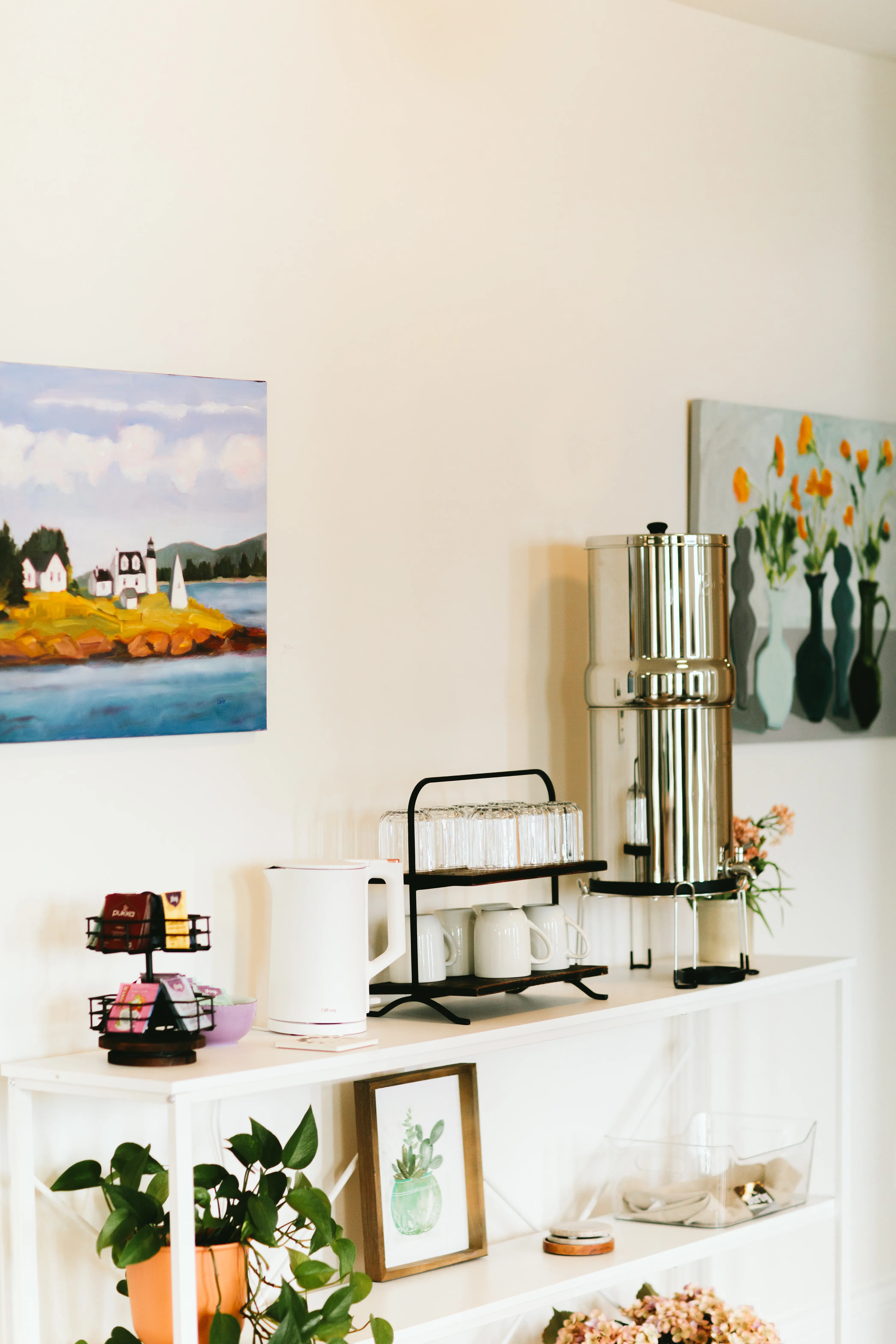 Midcoast Health Collective refreshment station and art